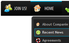 web icon buttons Css Horizontal Menus Drop Left